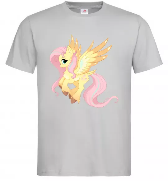 Мужская футболка Флаттершай Серый фото