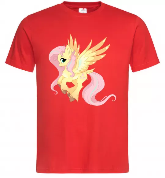 Мужская футболка Флаттершай Красный фото