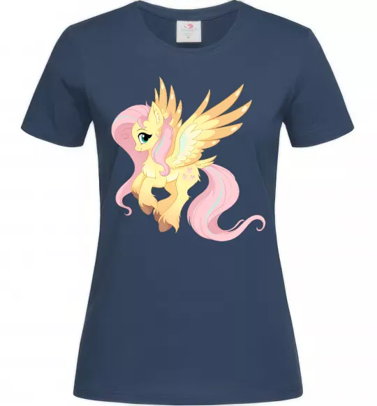 Женская футболка Флаттершай Темно-синий фото