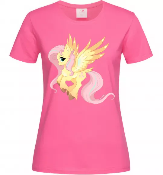 Женская футболка Флаттершай Ярко-розовый фото