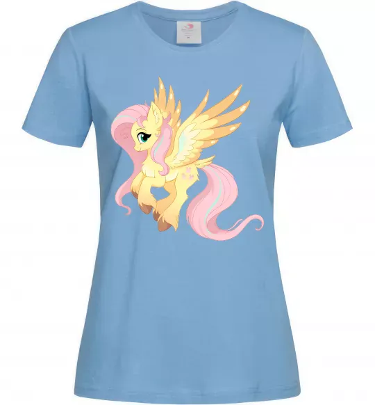 Женская футболка Флаттершай Голубой фото