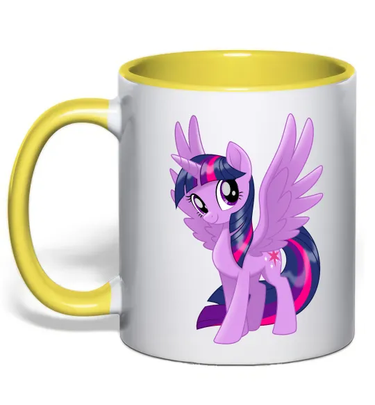 Чашка з кольоровою ручкою Твайлайт Лимонний фото