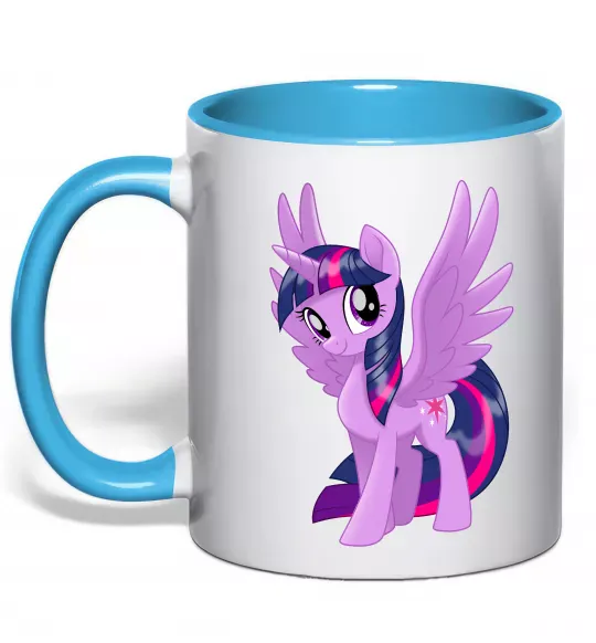 Чашка с цветной ручкой Твайлайт Голубой фото