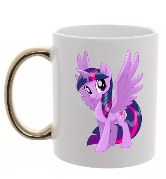 Чашка с цветной ручкой Твайлайт Золото фото