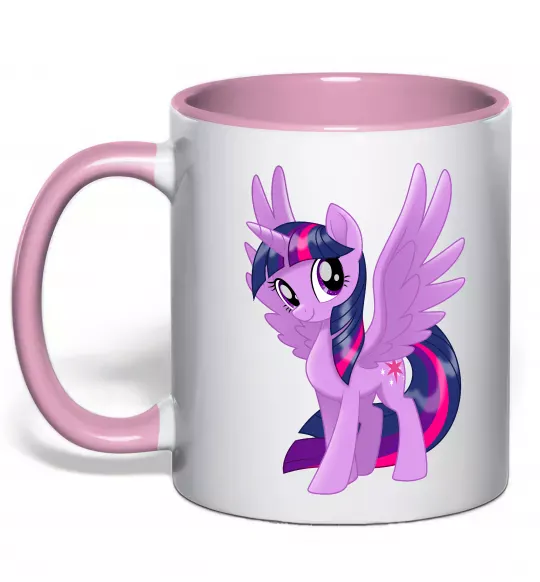 Чашка с цветной ручкой Твайлайт Нежно розовый фото