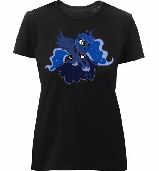 Жіноча преміум футболка Принцеса Луна Чорний фото