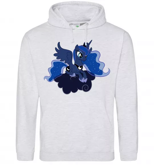 Мужская толстовка (худи) Принцеса Луна Серый меланж фото