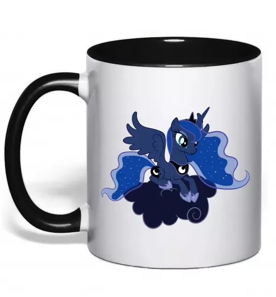 Чашка с цветной ручкой Принцеса Луна Черный фото