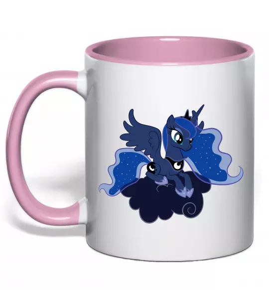 Чашка с цветной ручкой Принцеса Луна Нежно розовый фото