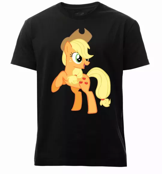 Мужская премиум футболка Епл Джек Черный фото