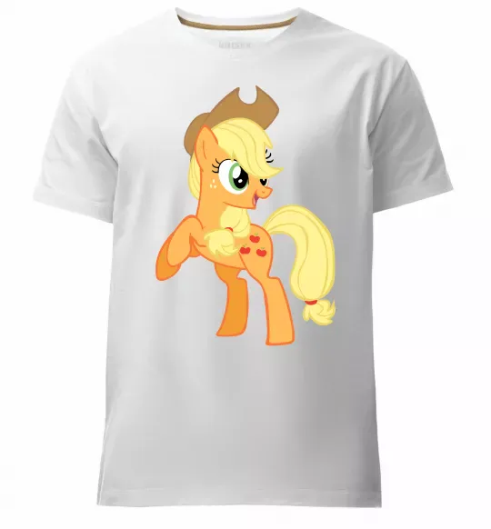 Мужская премиум футболка Епл Джек Белый фото