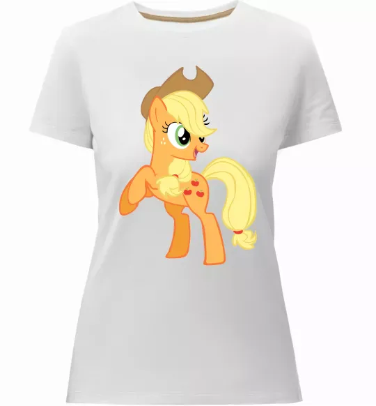 Женская премиум футболка Епл Джек Белый фото