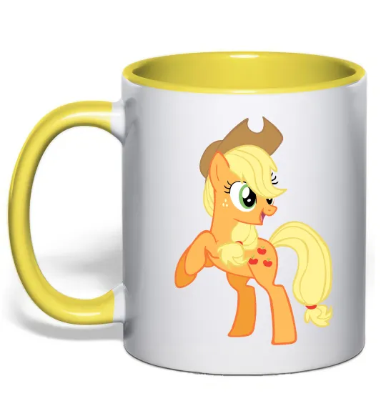 Чашка с цветной ручкой Епл Джек Лимонный фото