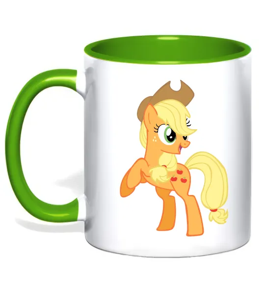 Чашка с цветной ручкой Епл Джек Лаймовый фото