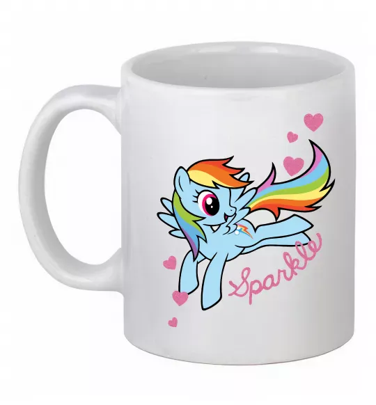 Чашка керамическая Sparkle rainbow dash pony Белый фото
