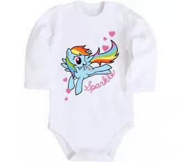 Детский боди Sparkle rainbow dash pony Белый фото