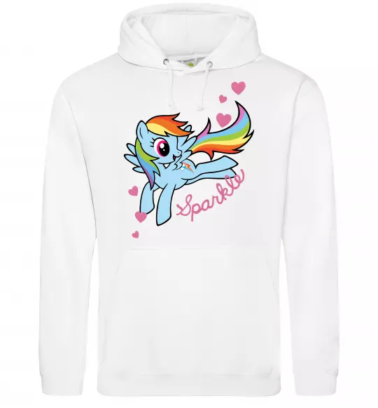 Мужская толстовка (худи) Sparkle rainbow dash pony Белый фото