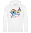 Мужская толстовка (худи) Sparkle rainbow dash pony Белый фото