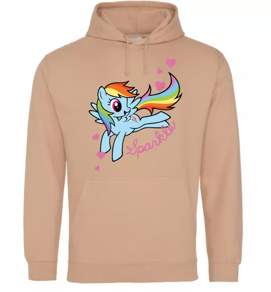 Мужская толстовка (худи) Sparkle rainbow dash pony Песочный фото