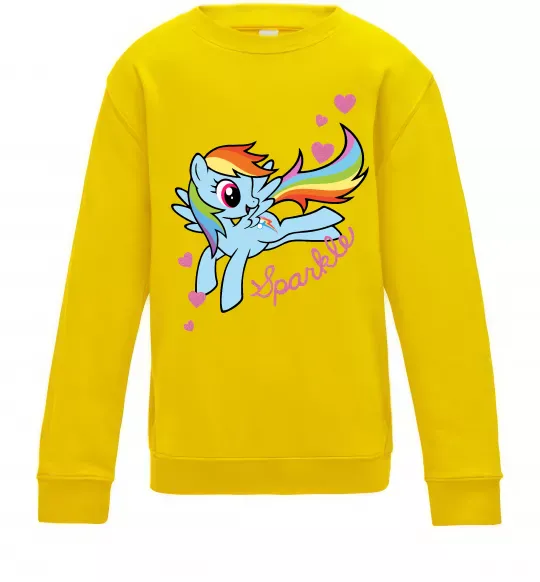 Детский Свитшот Sparkle rainbow dash pony Солнечно желтый фото