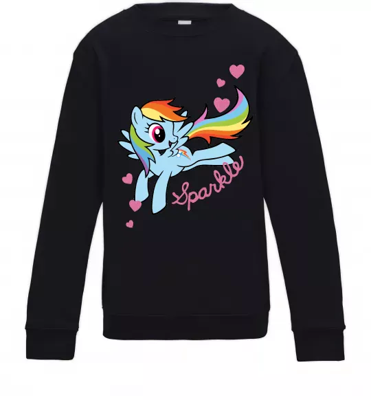 Детский Свитшот Sparkle rainbow dash pony Черный фото