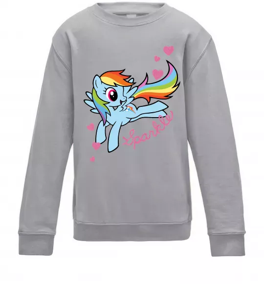 Детский Свитшот Sparkle rainbow dash pony Серый меланж фото
