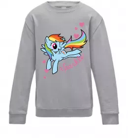 Дитячий світшот Sparkle rainbow dash pony Сірий меланж фото