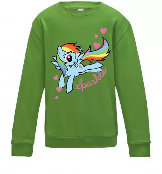Детский Свитшот Sparkle rainbow dash pony Лаймовый фото
