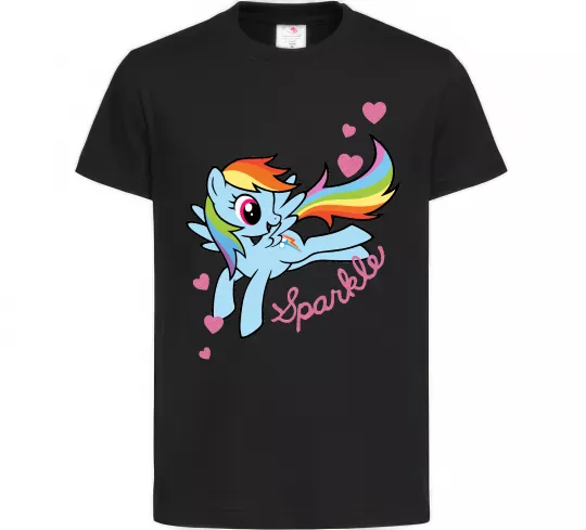 Детская футболка Sparkle rainbow dash pony Черный фото