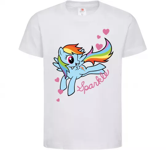 Детская футболка Sparkle rainbow dash pony Белый фото