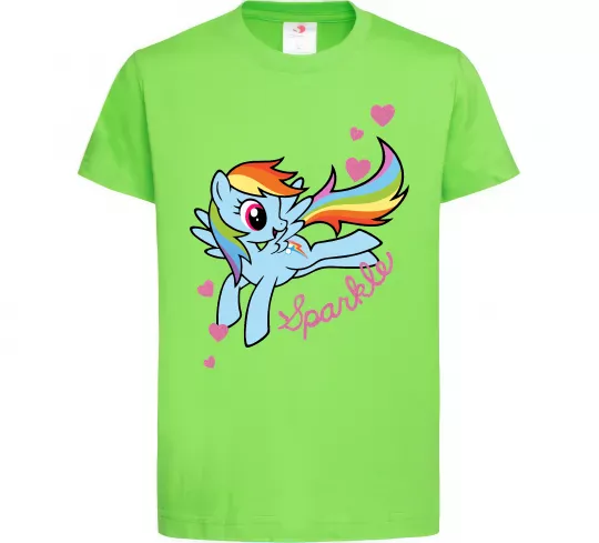 Детская футболка Sparkle rainbow dash pony Лаймовый фото