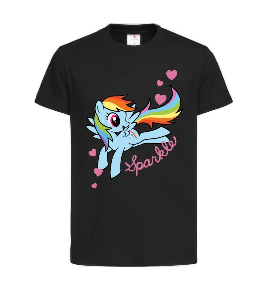 Детская футболка Sparkle rainbow dash pony Черный фото