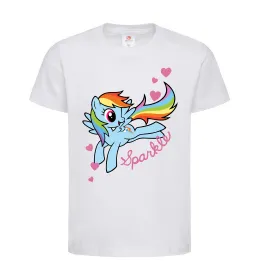 Детская футболка Sparkle rainbow dash pony Белый фото