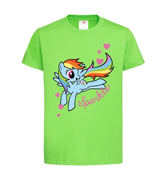 Детская футболка Sparkle rainbow dash pony Лаймовый фото