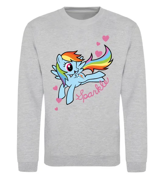 Свитшот Sparkle rainbow dash pony Серый меланж фото