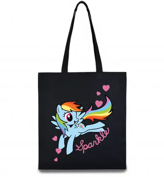 Еко-сумка Sparkle rainbow dash pony Чорний фото