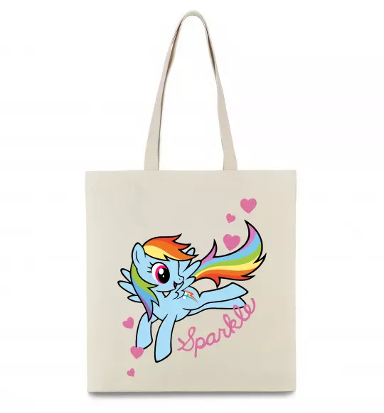 Еко-сумка Sparkle rainbow dash pony Бежевий фото