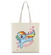 Еко-сумка Sparkle rainbow dash pony Бежевий фото