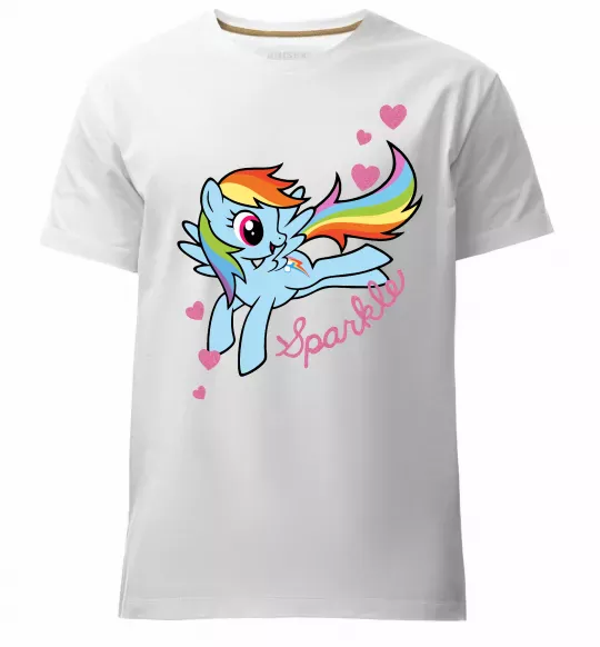 Мужская премиум футболка Sparkle rainbow dash pony Белый фото