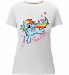 Женская премиум футболка Sparkle rainbow dash pony Белый фото