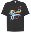 Футболка Оверсайз Sparkle rainbow dash pony Черный фото