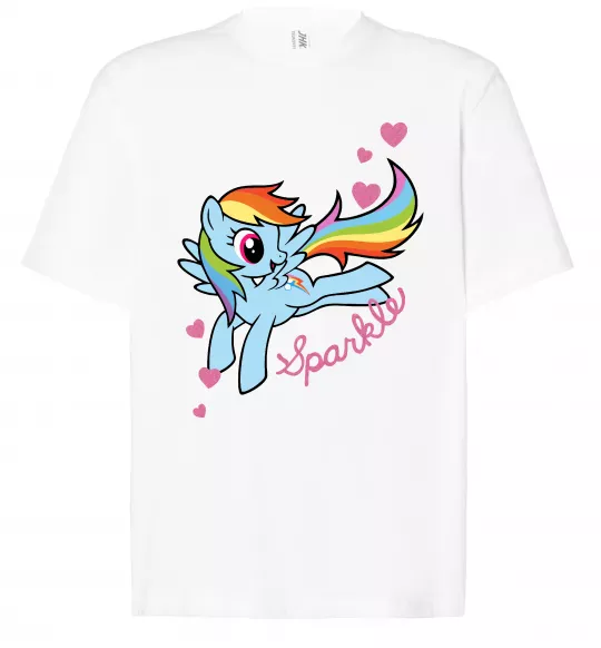 Футболка Оверсайз Sparkle rainbow dash pony Белый фото