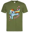 Мужская футболка Sparkle rainbow dash pony Оливковый фото