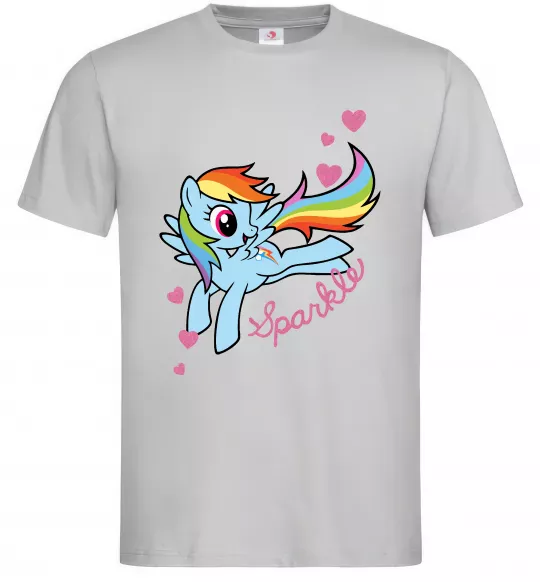 Мужская футболка Sparkle rainbow dash pony Серый фото