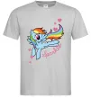 Мужская футболка Sparkle rainbow dash pony Серый фото