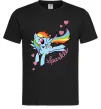 Мужская футболка Sparkle rainbow dash pony Черный фото