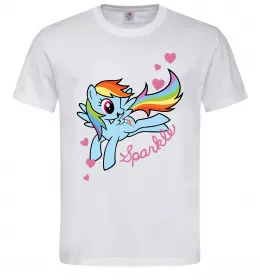 Мужская футболка Sparkle rainbow dash pony Белый фото
