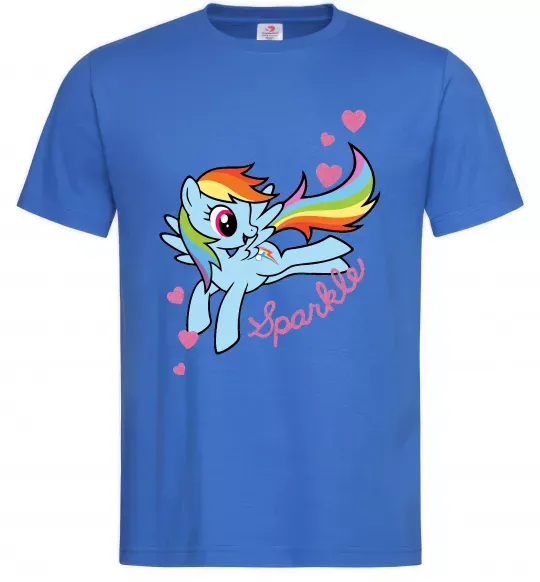 Мужская футболка Sparkle rainbow dash pony Ярко-синий фото
