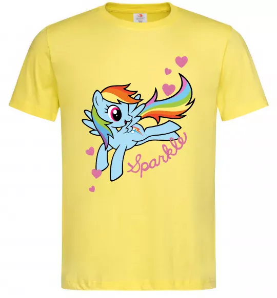 Мужская футболка Sparkle rainbow dash pony Лимонный фото