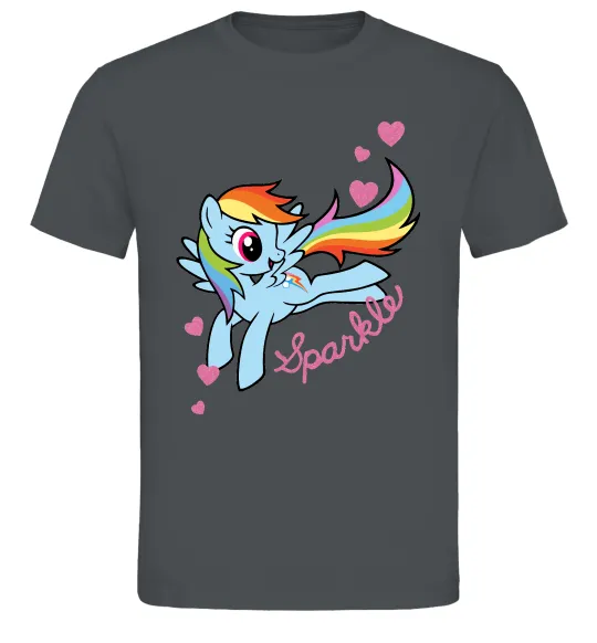 Мужская футболка Sparkle rainbow dash pony Графит фото